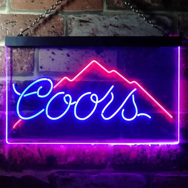 Coors Light Mountain Logo Dual LED Neon Light Sign